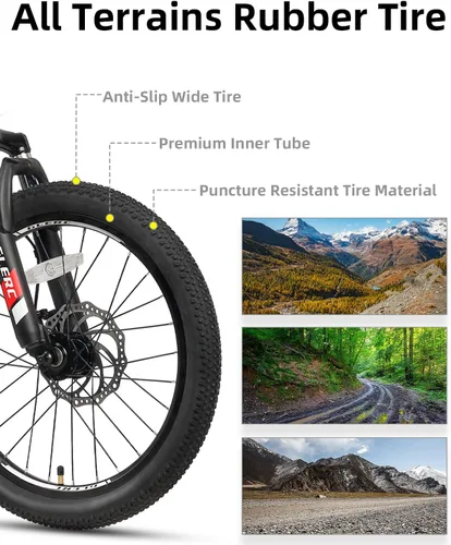 Vista 6 de Glerc Bicicleta de montaña para niños de 20, 24 y 26 pulgadas, bicicleta de montaña para niños y niñas a partir de 6 años, bicicleta Skyline de 21