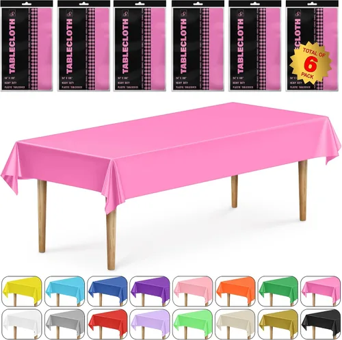 Vista 67 de DecorRack 2 Manteles rectangulares de plástico libres de BPA, 54 x 108 pulgadas, mantel de mesa para comedor, mantel rectangular para fiestas