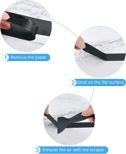 Vista 6 de Supkiir Adhesivos antideslizantes para bañera, 24 unidades antideslizantes con raspador para bañera, bañera, ducha, piscina, escaleras, cocina, 15