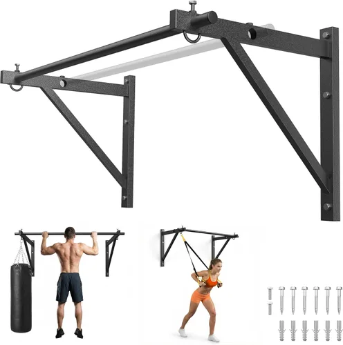Vista 8 de HANDBODE Pull Up Bar for Doorway and Wall Mount - Chin Up Bars for Home Gym, 36‘’/52‘’ in Upper Body Workout Equipment with 500 lbs Capacity