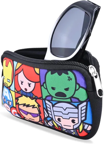 Vista 3 de Marvel Avengers - Gafas de sol para niños con funda protectora para gafas de superhéroe, para niños y jóvenes