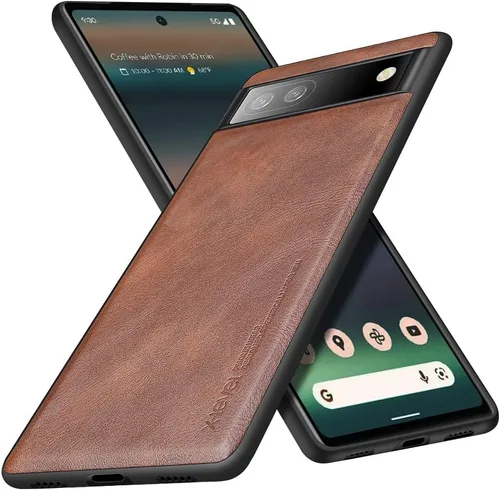 Vista 8 de X-level Funda delgada de piel sintética para Google Pixel 6A, funda delgada y delgada de TPU suave, a prueba de golpes, funda protectora para Google