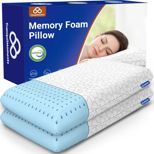 Vista 9 de Almohadas de espuma viscoelástica, almohada de cama para dormir de lado, espalda y boca abajo, almohada cervical para dormir con funda extraíble