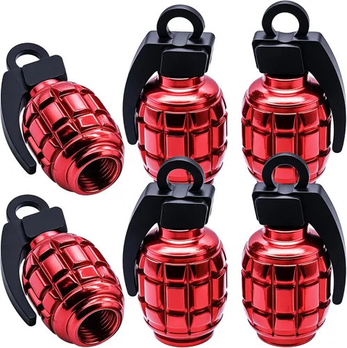 Vista 43 de 4 tapas de válvula de neumático, cubiertas universales de válvula de neumático de aleación de aluminio para automóviles, camiones, SUV, Negro