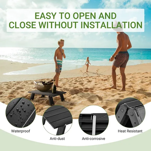 Vista 8 de ATEPA Mesa de camping pequeña, mesa de playa portátil ultraligera, mesas de campamento compactas plegables con patas de aluminio, bolsa