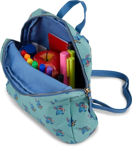 Vista 5 de Disney Lilo and Stitch - Mochila para niñas, niños, adolescentes y adultos, con licencia oficial de Stitch de 10 pulgadas, Gris, Mochilas Daypack