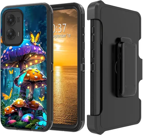 Vista 23 de Funda para Moto G Stylus 5G 2023 con funda de clip para cinturón y soporte, resistente de doble capa, resistente a prueba de golpes, para Motorola