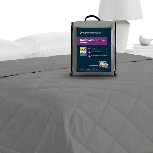 Vista 2 de Serta Manta alternativa de plumón para cama, funda 100% algodón, liberación de manchas Scotchgard, Full/Queen, carbón
