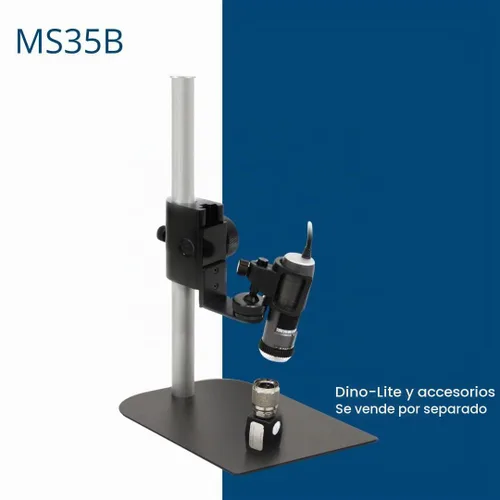 Vista 4 de Dunwell Tech, Inc MS35B - Soporte vertical con ajuste de enfoque para Dino-Lite