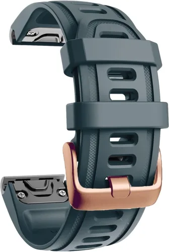 Vista 13 de Correa de reloj de liberación rápida pulsera de silicona para Garmin Fenix 5S 5X 5Plus 6S 6X 6 Pro oro rosa hebilla pulsera deportiva