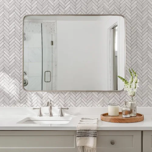 Vista 4 de STICKGOO 10 láminas para salpicaderos de azulejos para despegar y pegar, azulejos de salpicadero de PVC, azulejos de pared autoadhesivos en espiga