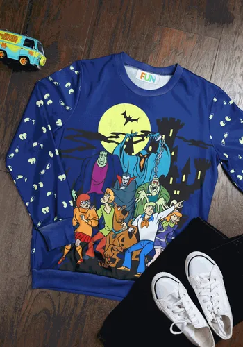 Vista 2 de Sudadera de Halloween de Scooby-Doo que Brilla en la Oscuridad para Adultos Multicolor