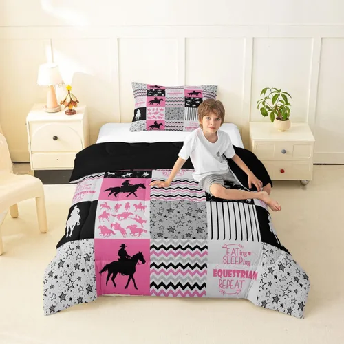 Vista 89 de Erosebridal Softball Comforter Set Patchwork Buffalo Plaid Twin Bedding Sets for Girls Kids Teens Child Galaxy Stars Ball Game Baseball Comforter