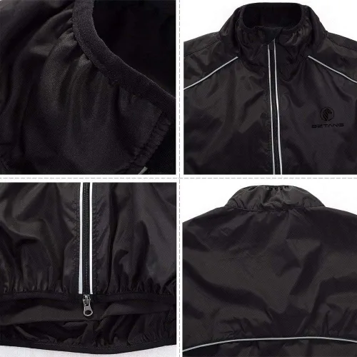 Vista 4 de BZTANG WOLFBIKE - Chaqueta de ciclismo de jersey, rompevientos impermeable