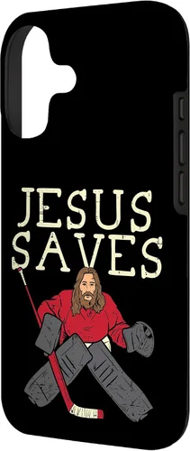 Vista 2 de Jesus Save Ice Hockey Goalie Religious Christian Goaltender Case for iPhone 17