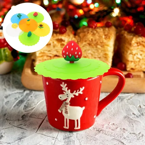 Vista 9 de Cabilock 6 tapas elásticas para tazas, con forma de cactus, pajilla, tazas de silicona, utensilios de cocina
