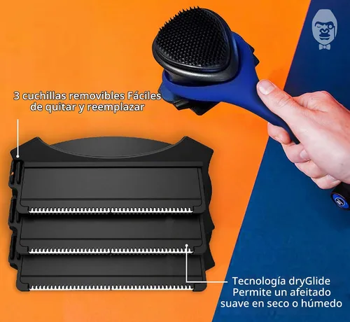 Vista 4 de BAKblade 2.0/ELITE PLUS - Depilador de espalda y afeitadora corporal (bricolaje), mango ergonómico fácil de usar para una afeitada sin dolor, 3