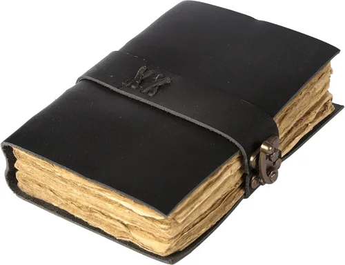 Vista 8 de Diario de cuero vintage hecho a mano de búfalo no rellenable con papel de borde irregular – Diario encuadernado en cuero para mujeres, hombres