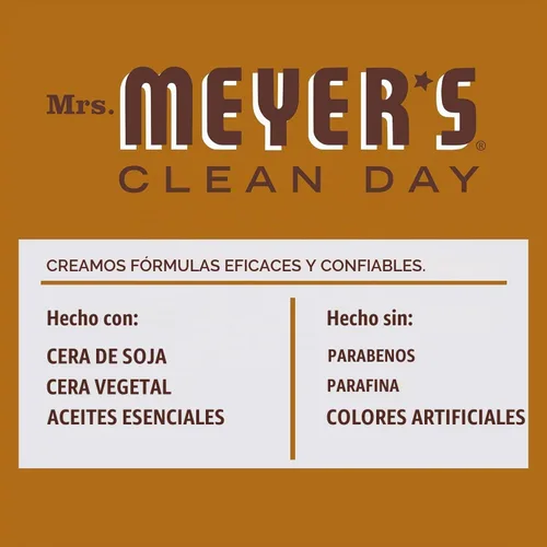 Vista 4 de Mrs. Meyer's Vela aromática de soja para aromaterapia, 35 horas de tiempo de combustión, hecha con cera de soja y aceites esenciales, edición