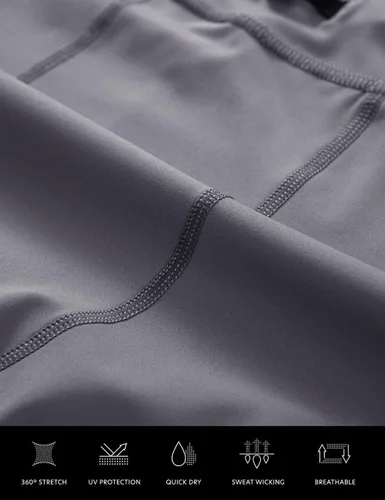 Vista 7 de MIZOK Pantalones cortos de compresión elásticos para hombre con bolsillo