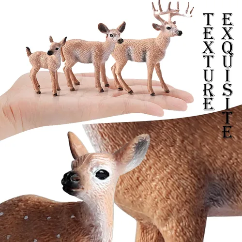Vista 2 de 20 figuras de plástico de animales del bosque, figuras realistas de criaturas del bosque, juguetes en miniatura, kit de árbol de animales, juguetes
