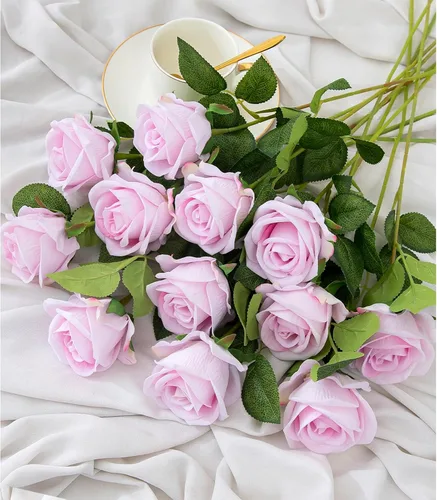 Vista 16 de Hawesome Rosas artificiales de seda – 12 piezas de rosas negras artificiales con tallos para decoración del hogar, boda, centro de mesa, hotel