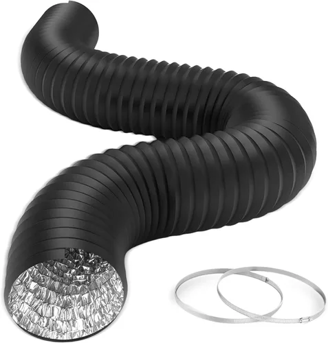Vista 9 de HealSmart Conducto de Aluminio Flexible de 3" 16 Pies, Protección de Cuatro Capas de Servicio Pesado con 2 Abrazaderas de Conducto, Manguera