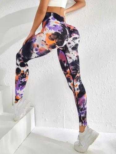 Vista 2 de WDIRARA Leggings ajustados deportivos de cintura alta con control de abdomen para mujer