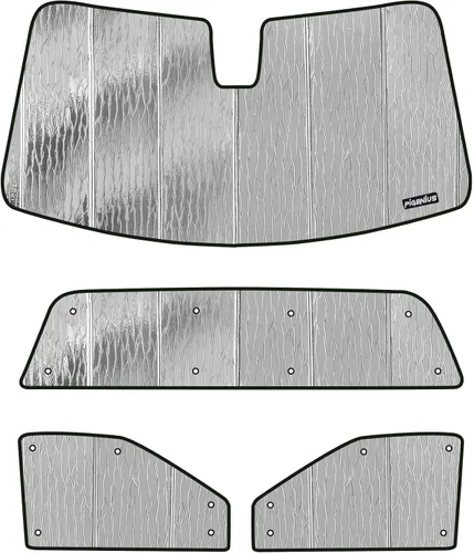 Vista 15 de Pigenius Combo de parasol para parabrisas y portón trasero para Chevy Silverado/GMC Sierra 1500/2500/3500 HD 2014-2018 Crew Cab, reversible