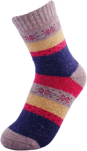 Vista 5 de JOYCA & Co. - 3-5 pares de calcetines de invierno gruesos de algodón de lana abrigada para mujer