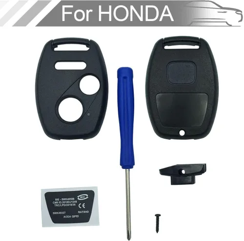 Vista 2 de Funda para llavero Honda CR-V Odyssey Accord Crosstour Civic CR-Z, repuesto de carcasa de llave remota sin llave con destornillador