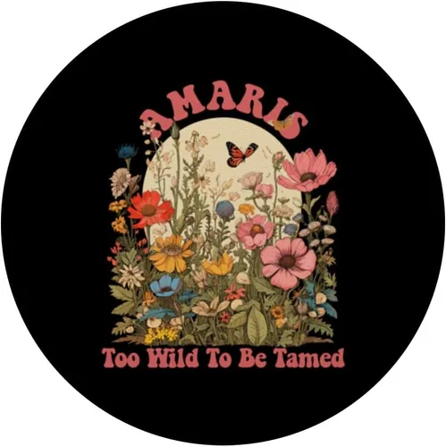 Vista 3 de AMARIS Name Cute Retro Girls Wildflower AMARIS Name PopSockets Swappable PopGrip