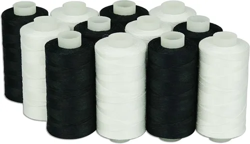 Vista 12 de Simthread 12 Colores Multiusos Hilo de Algodón para Acolchado 50s/3 Hilo para Piezas, Costura, etc. - 503 Metros Cada 12C01