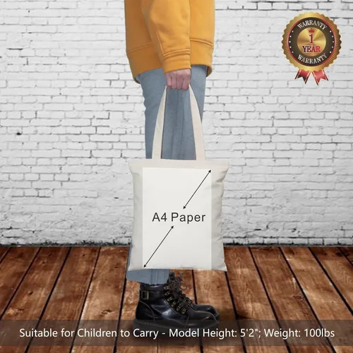 Vista 3 de TOPDesign Paquete de 10 bolsas de mano económicas de algodón de 11.8"x13", bolsas de tela ligeras y pequeñas reutilizables para compras de Beige