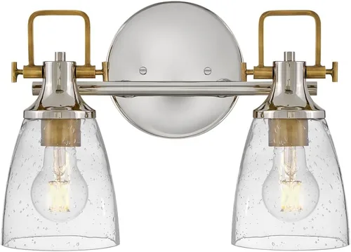 Vista 10 de Hinkley Easton 51270PN - Accesorio de tocador de baño de una sola luz, industrial moderno, pantalla de vidrio transparente, se monta hacia arriba
