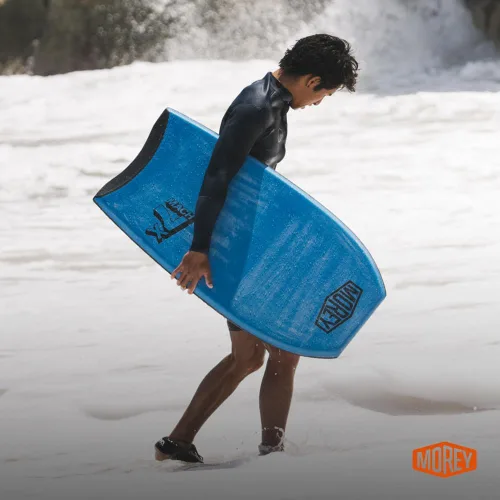 Vista 8 de Morey Mach 7X Bodyboard - TC8 Deck - Crescent Tail - X Flex Mesh - Polypro Core - HDPE Slick - Cuerda de varilla de potencia