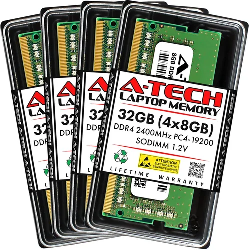 Vista 9 de A-Tech 4GB DDR4 2400 MHz SODIMM PC4-19200 (PC4-2400T) CL17 Módulo de Memoria RAM para Laptop No-ECC