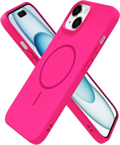 Vista 107 de Oakxco Funda de Silicona Mag Safe para iPhone 12 Pro Max, Funda Magnética Delgada y Fina Compatible con Carga Inalámbrica MagSafe, Bonita Funda