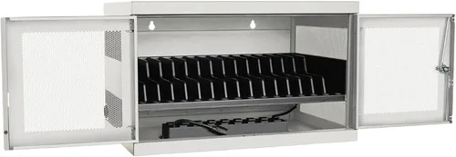 Vista 11 de Tripp Lite Estación de almacenamiento de carrito de carga móvil de CA de 21 puertos para Chromebooks, iPads, portátiles, tabletas, negro (CSC21AC)