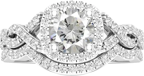 Vista 2 de Dazzlingrock Collection Juego de anillos de boda redondos de 0.228 in creados en laboratorio y diamantes blancos naturales para mujer