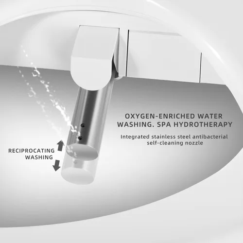 Vista 3 de X3 Asiento de inodoro de bidé, asiento de inodoro inteligente alargado con secador de aire, accesorio de bidé para inodoro con agua tibia con cierre