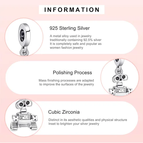 Vista 3 de MITSOKU Movie Animals Dangle Pendants Beads for Women Bracelets Necklaces 925 Sterling Silver Charms Jewelry Gift for Girls at