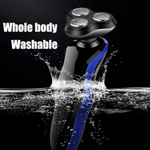 Vista 4 de Maquinilla de afeitar eléctrica para hombres – Afeitadoras rotativas 4 en 1 para hombres – Kit de aseo eléctrico – Maquinillas de afeitar húmedas