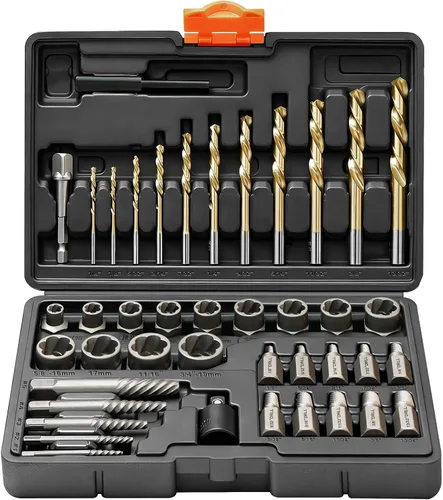 Vista 7 de Coobeast - Juego de extractor de pernos resistente, 13 piezas con adaptador de 3/8 pulgadas, para tuercas peladas, tornillos oxidados, redondeados