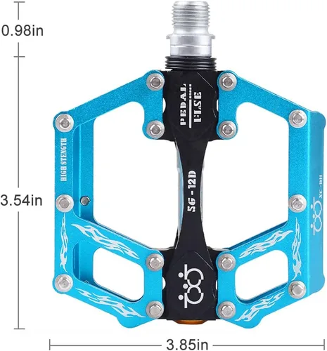 Vista 3 de TXJ Sports Pedales de bicicleta de montaña Rodamiento sellado Pedales de bicicleta de aleación de aluminio antideslizante para BMX MTB Road Bike 9/16