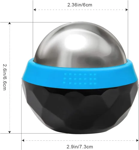 Vista 7 de Coolrunner Bola de rodillo de masaje frío, bola de masaje frío criosfera, terapia de calor y alivio de terapia de frío con núcleo de gel frío, ayuda