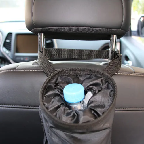 Vista 3 de IPELY Bolsa Universal para Basura de Coche, para Reposacabezas del Asiento Trasero (Color Negro)