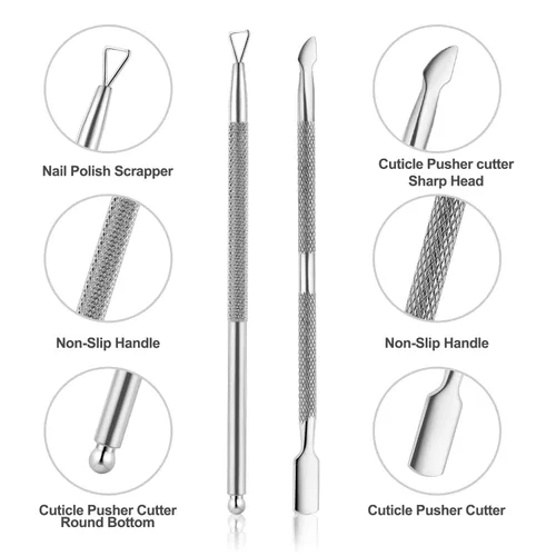 Vista 4 de Kit de pedicura 6 en 1, lima y elevador para uñas encarnadas con estuche de almacenamiento, kit profesional de herramientas de acero inoxidable