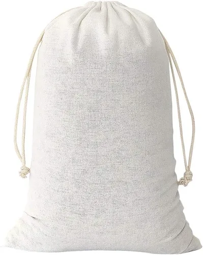 Vista 9 de SumDirect 20 bolsas de muselina de algodón, bolsas de regalo ligeras blancas transpirables con cordón, bolsas de almacenamiento reutilizables
