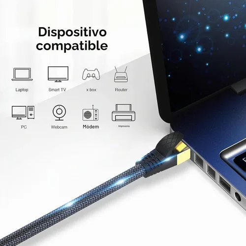 Vista 5 de Cable Ethernet Cat 8 de 6 pies, para juegos de alta velocidad y Gigabit Ethernet, servicio pesado de 26 AWG 40 Gbps, 2000 MHz, S/FTP para Xbox, PS5